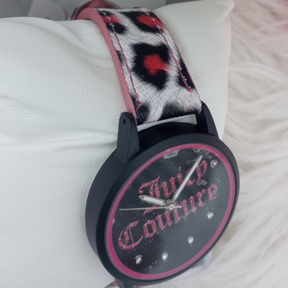 Juicy Couture Pink and Black Leopard Print Watch - Picture 3 of 7